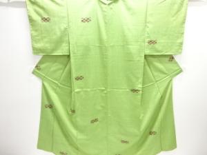 斜め格子模様手織り節紬着物